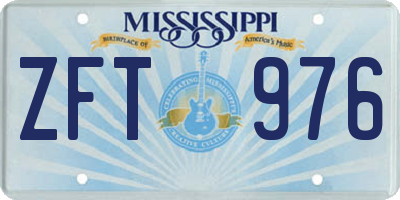 MS license plate ZFT976