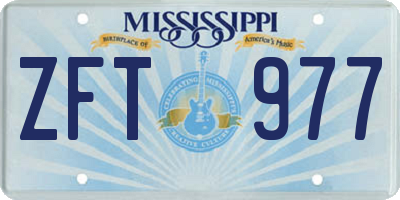 MS license plate ZFT977
