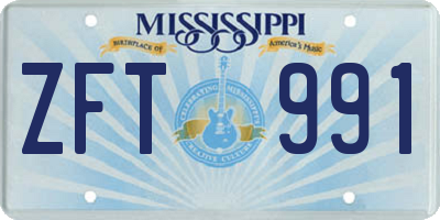 MS license plate ZFT991