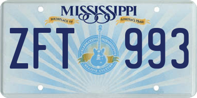MS license plate ZFT993