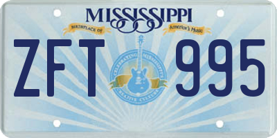 MS license plate ZFT995