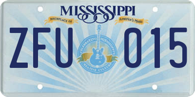MS license plate ZFU015