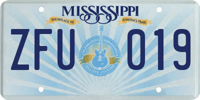 MS license plate ZFU019