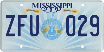 MS license plate ZFU029