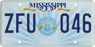MS license plate ZFU046