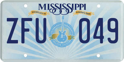 MS license plate ZFU049