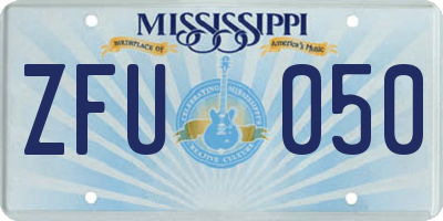 MS license plate ZFU050