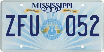 MS license plate ZFU052