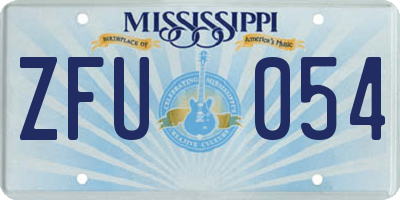 MS license plate ZFU054