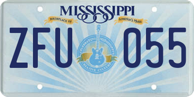 MS license plate ZFU055