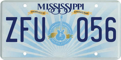 MS license plate ZFU056
