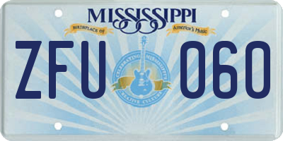 MS license plate ZFU060