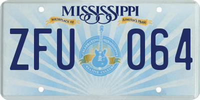 MS license plate ZFU064