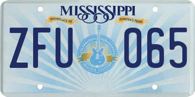 MS license plate ZFU065