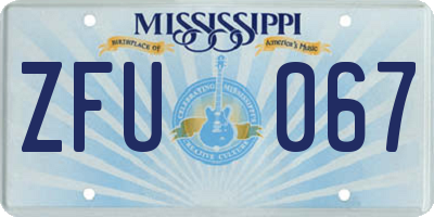 MS license plate ZFU067