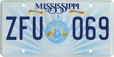 MS license plate ZFU069