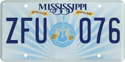 MS license plate ZFU076