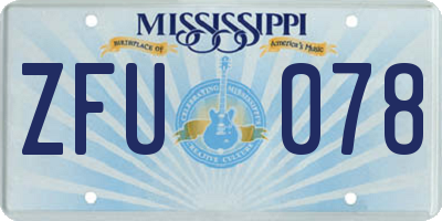 MS license plate ZFU078
