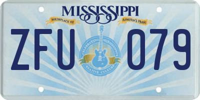 MS license plate ZFU079