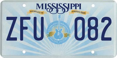 MS license plate ZFU082