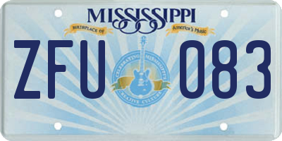 MS license plate ZFU083