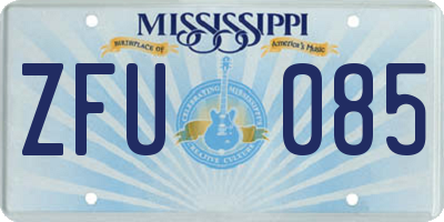 MS license plate ZFU085
