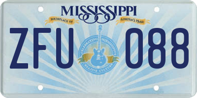 MS license plate ZFU088