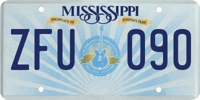 MS license plate ZFU090
