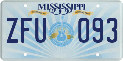 MS license plate ZFU093