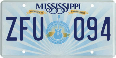 MS license plate ZFU094