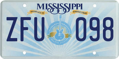 MS license plate ZFU098