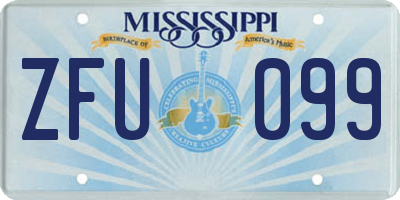 MS license plate ZFU099