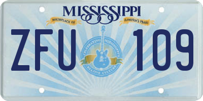 MS license plate ZFU109