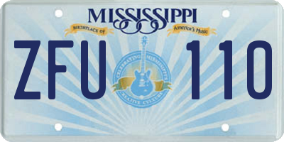 MS license plate ZFU110