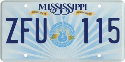 MS license plate ZFU115