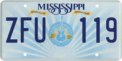 MS license plate ZFU119