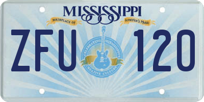 MS license plate ZFU120