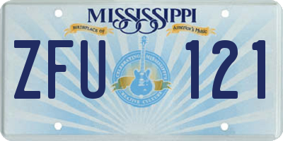 MS license plate ZFU121