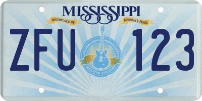 MS license plate ZFU123