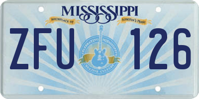 MS license plate ZFU126