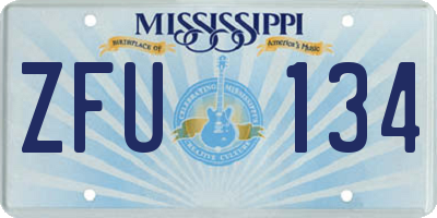 MS license plate ZFU134