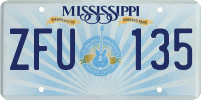 MS license plate ZFU135