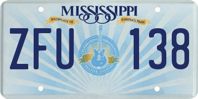 MS license plate ZFU138