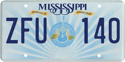 MS license plate ZFU140