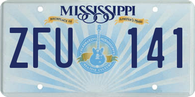 MS license plate ZFU141