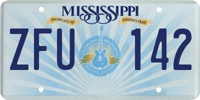 MS license plate ZFU142