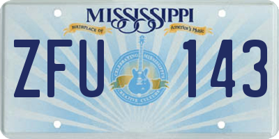 MS license plate ZFU143