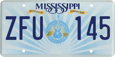 MS license plate ZFU145
