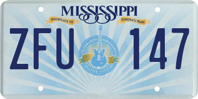 MS license plate ZFU147