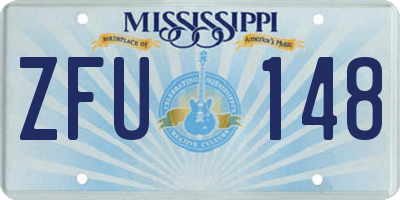 MS license plate ZFU148